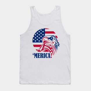 Patriotic eagle merica usa flag 4th of July outfit Tank Top